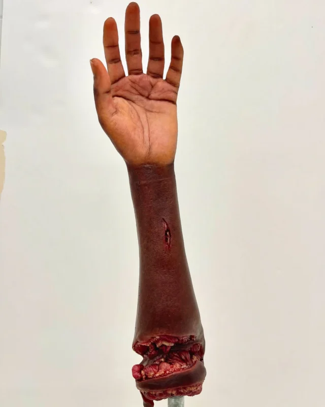 ❗️Prosthetic Make-up❗️
•
„Constellation“ 2022
@appletv
•
Part 2 
Make up test and WIP footage of the severe arm wound that resulted in an amputation we created on William Catlett.
This is the lower silicone prosthetic arm we created for the scenes during and after the amputation of the severed arm. 
Shots were VFX enhanced when necessary to help making Wills real arm disappear…
The blood in all scenes looks very gelled without any spattering due to zero gravity circumstances.
•
Make up effects design by @twilightcreations 
Tamar Aviv & Jörn Seifert
Sculpted by @jetblackbug 
Mold making and armature @teptec_daniel.ritt and Magnus Hjeldnes
Silicone running by @teptec_daniel.ritt and Magnus Hjeldnes
Seaming by @julianhutcheson 
Paint by @julietteruetz 
On set prosthetic supervisor Tamar Aviv
•
Thank you to make-up and hair designer Anett Schulze for involving us and your support.
•
Thank you to the whole TC crew for their endlessly great work and support ! 
🙏🏼
•
#constellation #prosthetics #silicone #williamcatlett #appletv #realisticarts #painting🎨 #amputation #mouldmaking #sculpting #hyperrealism #spaceexploration #prostheticarm #twilightcreations #scarred #setlife🎬 #swelling 
#specialmakeupeffects #specialeffectmakeup #fxmakeupartist #sfxwounds #sfxgore #sfxmakeupart #sfxmakeuptutorial #makeupeffect #specialmakeupfx #specialmakeup #prostheticlimbs